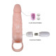Насадка на член LyBaile Brave men Vibro Penis Sleeve Flesh with Bunny BI0499