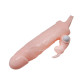Насадка на член LyBaile Brave men Vibro Penis Sleeve Flesh with Bunny BI0499