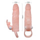 Насадка на член LyBaile Brave men Vibro Penis Sleeve Flesh with Bunny BI0499