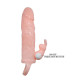 Насадка на член LyBaile Brave men Vibro Penis Sleeve Flesh with Bunny BI0499