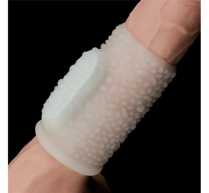 Насадка на член LoveToy Vibrating Drip Knights Ring White