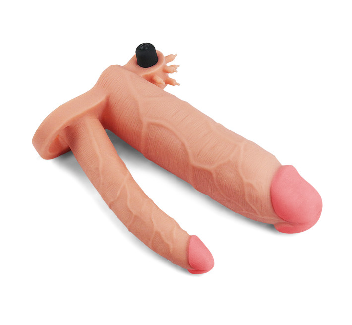 Насадка на член LoveToy Pleasure X Tender Vibrating Double Penis Sleeve Add 3
