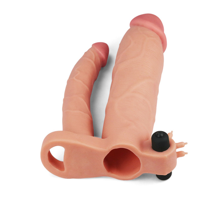 Насадка на член LoveToy Pleasure X Tender Vibrating Double Penis Sleeve Add 3