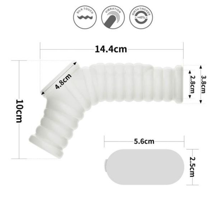 Насадка на член LoveToy Vibrating Wave Knights Ring With Scrotum Sleeve White