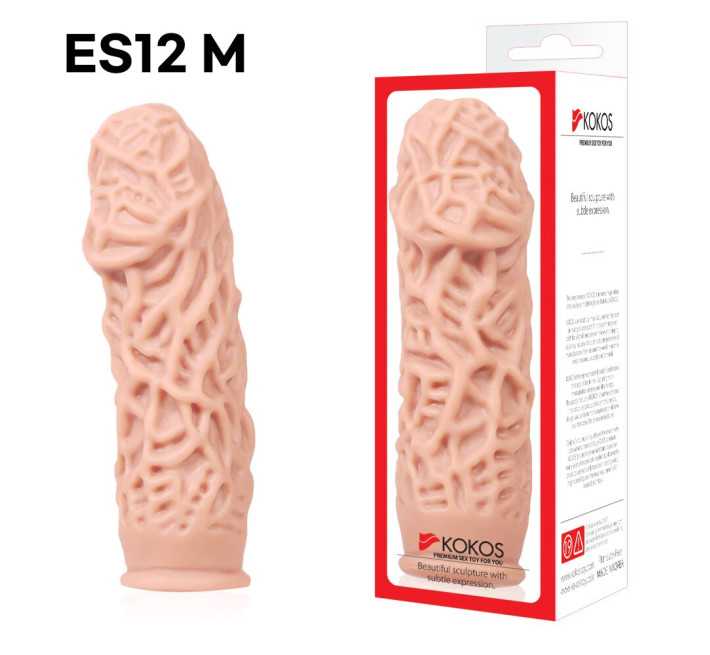 Насадка на член Kokos Extreme Sleeve ES.12 размер M, утолщающая, стимулирующий рельеф