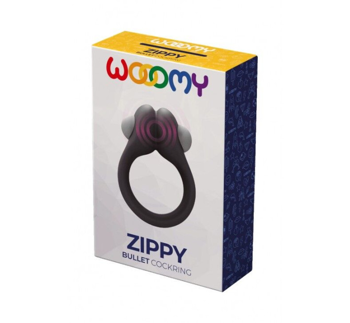 Ерекційне віброкільце Wooomy Zippy, 1 віброрежим, діаметр 3–4,2 см