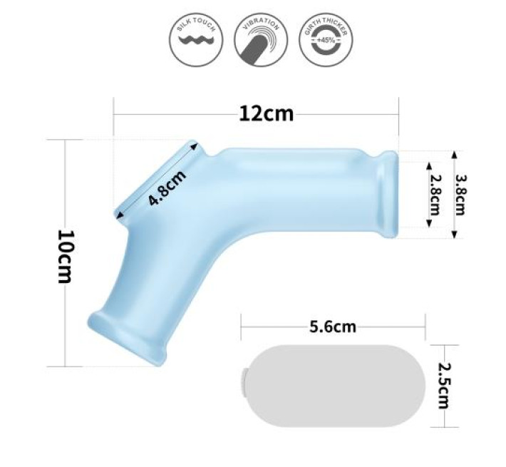 Насадка на член LoveToy Vibrating Silk Knights Ring With Scrotum Sleeve Blue