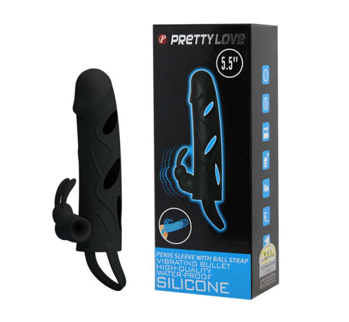Насадка на член Pretty Love 55 Inch Vibrating Penis Sleeve Черная