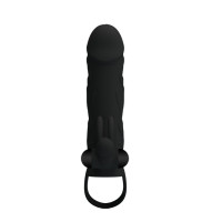Насадка на член Pretty Love 5,5 Inch Vibrating Penis Sleeve Чорна Насадка на член Pretty Love 5,5 Inch Vibrating Penis Sleeve Чорна