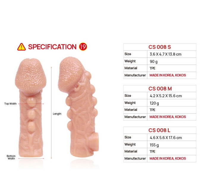 Насадка на член Kokos Cock Sleeve CS 008 M