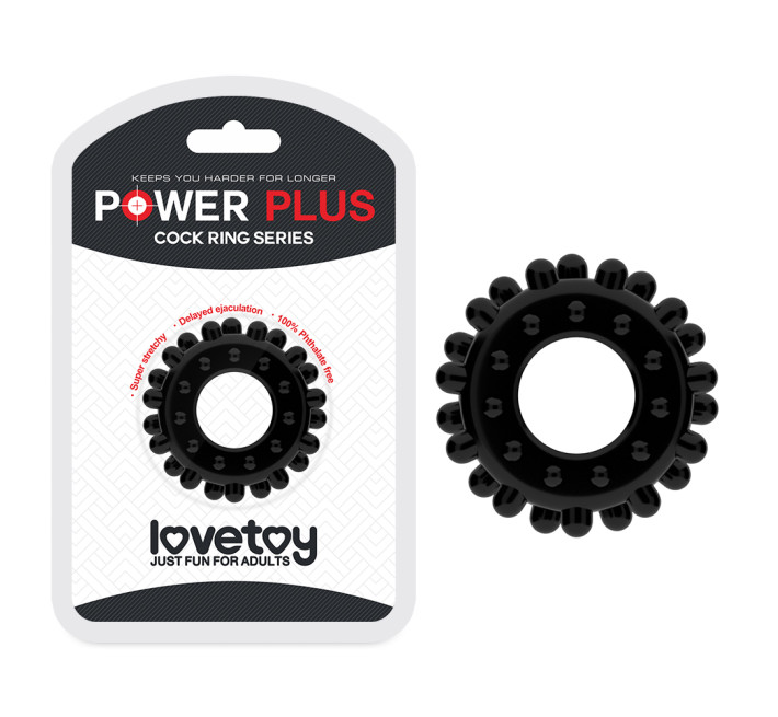Эрекционное кольцо LoveToy Power Plus Cockring 2 Черное
