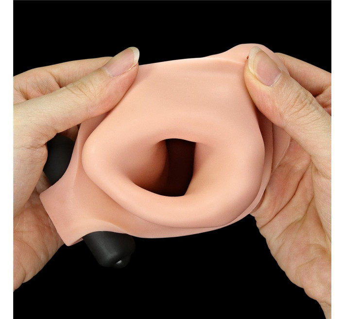 Насадка на пеніс, що подовжує LoveToy Pleasure Extender Sleeve Vibro 2 Тілесна