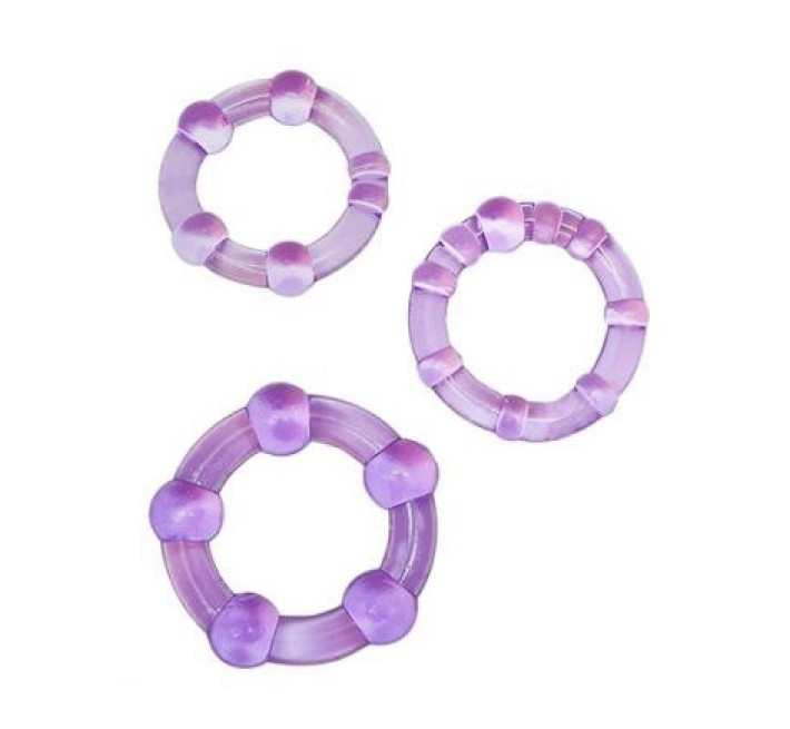 Набір ерекційних кілець Blush Stay Hard Beaded Cockrings Фіолетовий