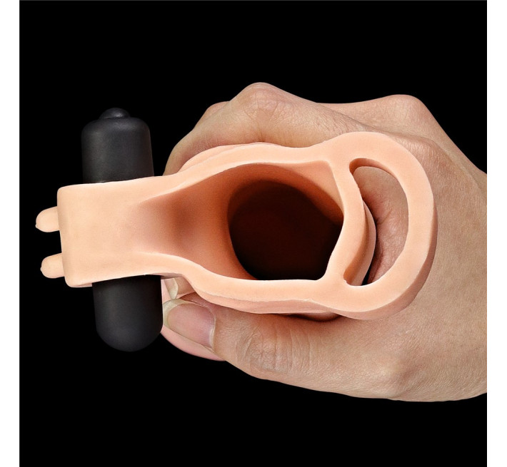 Насадка на пеніс, що подовжує LoveToy Pleasure Extender Sleeve Vibro 2 Тілесна