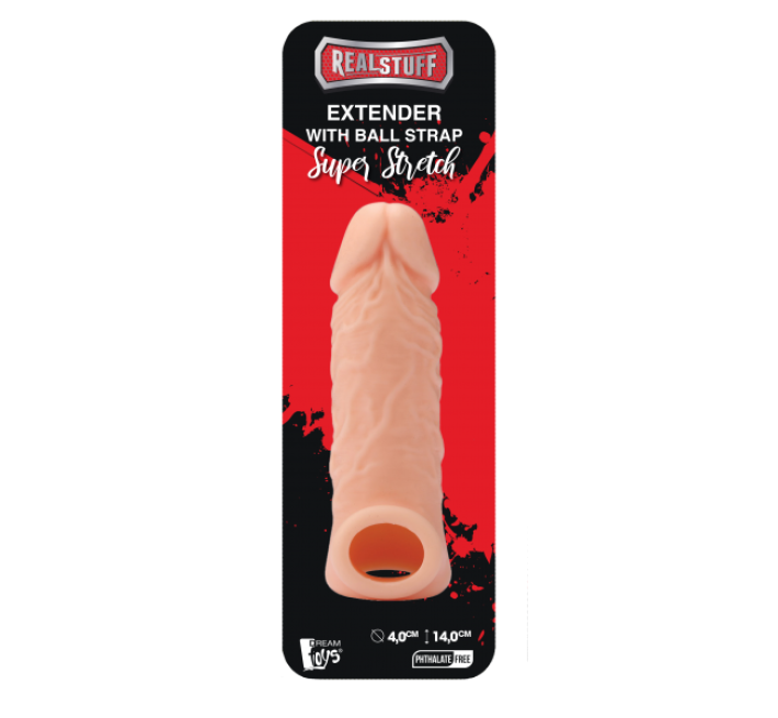 Насадка на пеніс Dreamtoys Realstuff Extender With Ball Strap 5.5