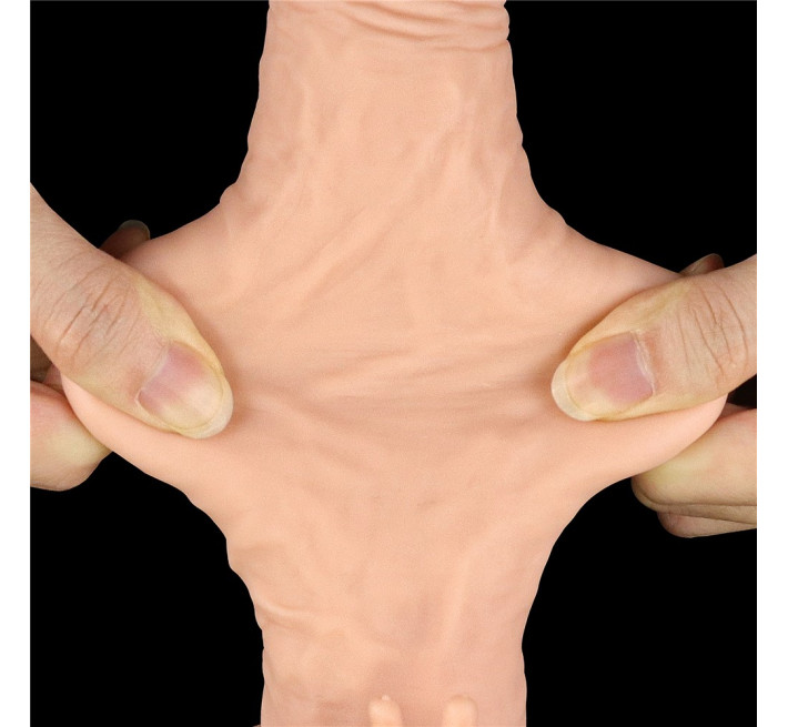 Насадка на пеніс, що подовжує LoveToy Pleasure Extender Sleeve Vibro 2 Тілесна