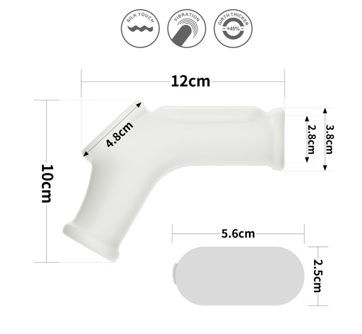 Насадка на член LoveToy Vibrating Silk Knights Ring With Scrotum Sleeve White