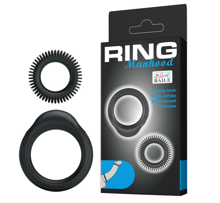 Ерекційні кільця LyBaile Ring Manhood 2x Rings Чорні