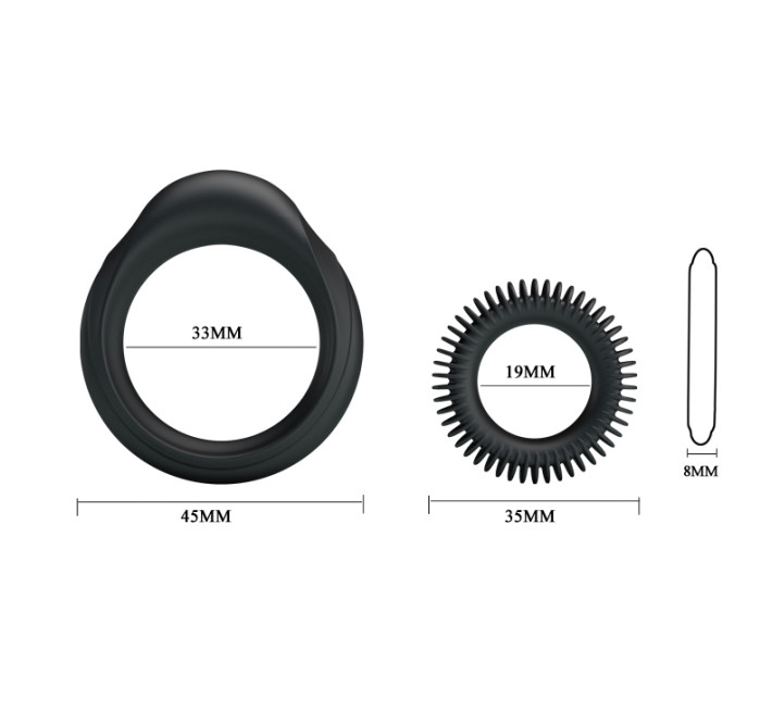 Ерекційні кільця LyBaile Ring Manhood 2x Rings Чорні