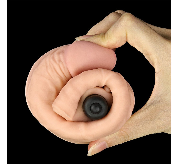 Насадка на пеніс, що подовжує LoveToy Pleasure Extender Sleeve Vibro 2 Тілесна