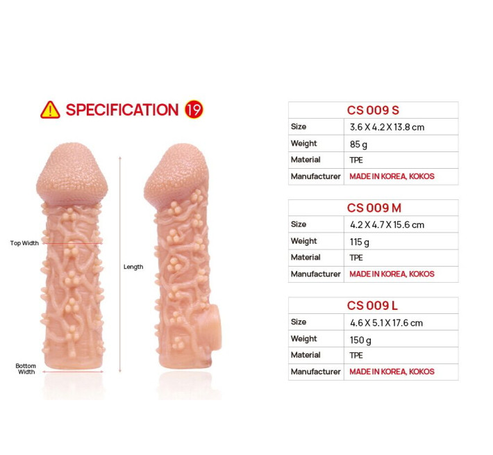 Насадка на член Kokos Cock Sleeve CS 009 L