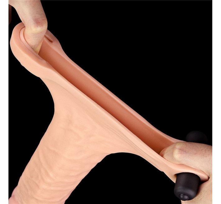 Насадка на пеніс, що подовжує LoveToy Pleasure Extender Sleeve Vibro 2 Тілесна
