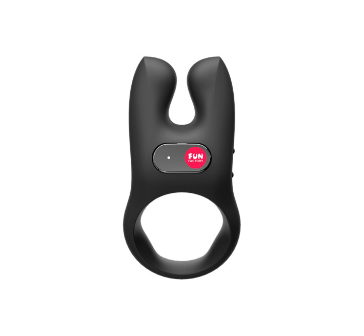 Эрекционное виброкольцо с двойной стимуляцией клитора Fun Factory NŌS black, 2 мотора