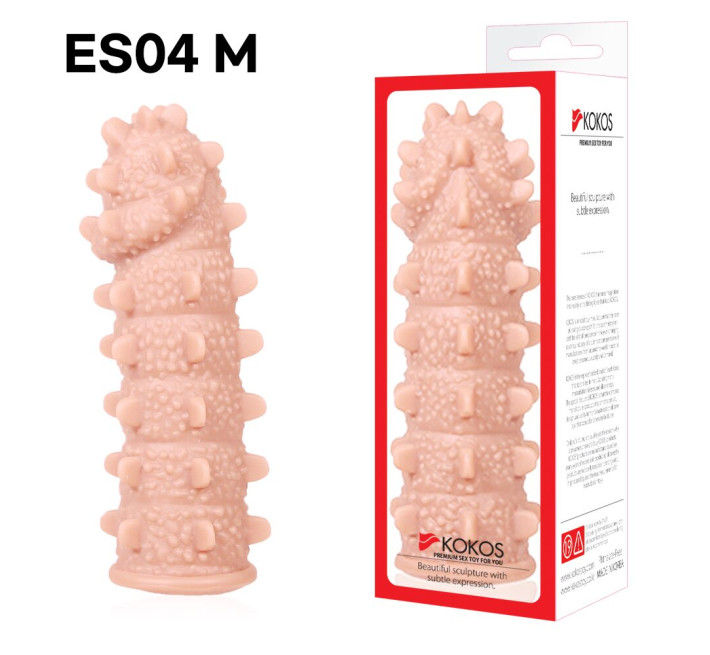 Насадка на член Kokos Extreme Sleeve ES.04 размер M, утолщающая, стимулирующий рельеф