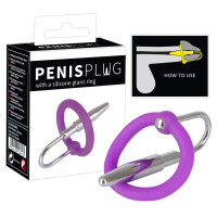 Ерекційне кільце You2Toys Penis Plug+Silicone Glans Ring Dilator Фіолетове Ерекційне кільце You2Toys Penis Plug+Silicone Glans Ring Dilator Фіолетове