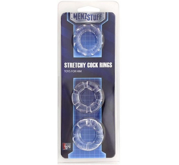 Кольцо Dreamtoys MenzStuff Stretchy cock rings Прозрачное