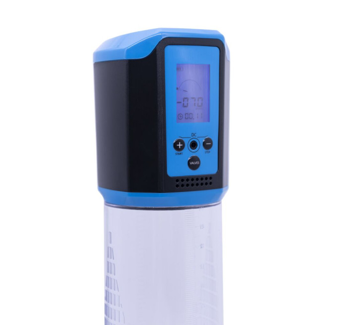 Автоматична вакуумна помпа Men Powerup Passion Pump Blue, LED-табло, перезаряджувана, 8 режимів
