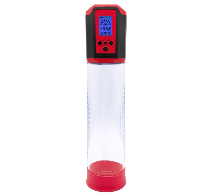Автоматична вакуумна помпа Men Powerup Passion Pump Red, LED-табло, перезаряджувана, 8 режимів