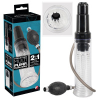 Чоловічий насос You2Toys Vibrating Multi Pump & Masturbator Прозора