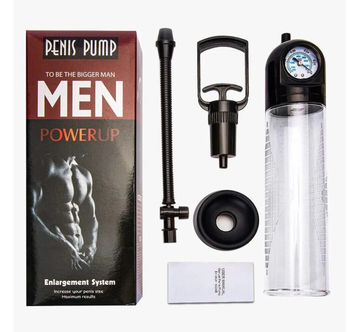 Вакуумна помпа Men Powerup зі стрілковим манометром і ручним насосом
