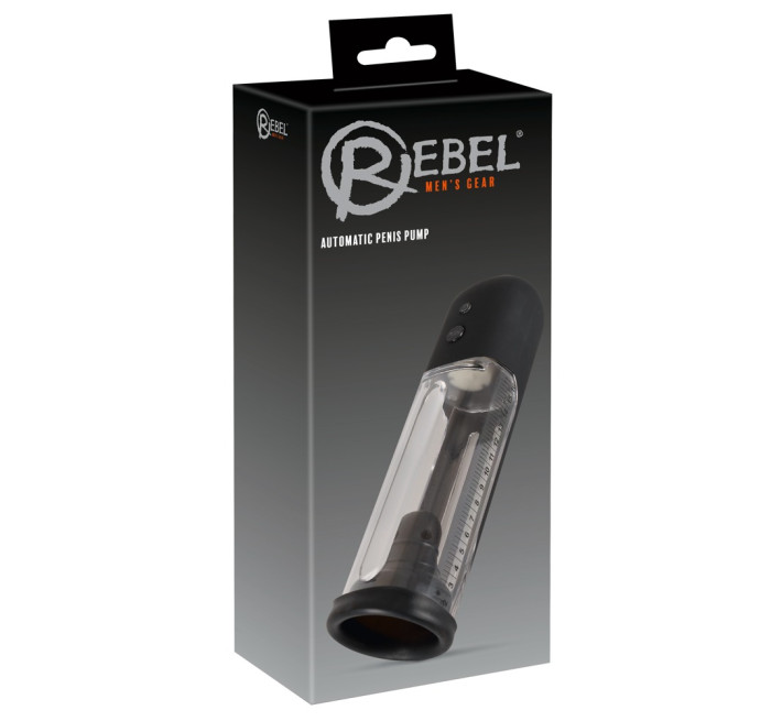 Чоловіча помпа Rebel Automatic Penis Pump Чорна/Прозора