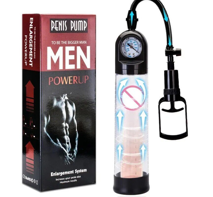 Вакуумна помпа Men Powerup зі стрілковим манометром і ручним насосом