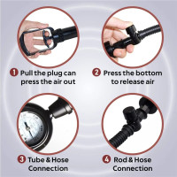 Вакуумный насос Men Powerup со стрелочным манометром и ручным насосом Вакуумный насос Men Powerup со стрелочным манометром и ручным насосом