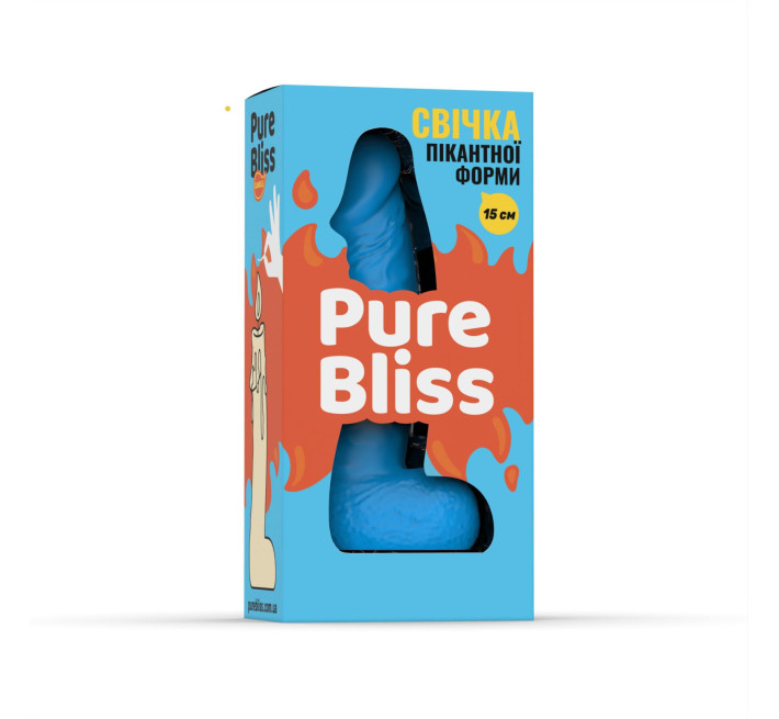 Свічка у вигляді члена Pure Bliss MINI Blue 15 см