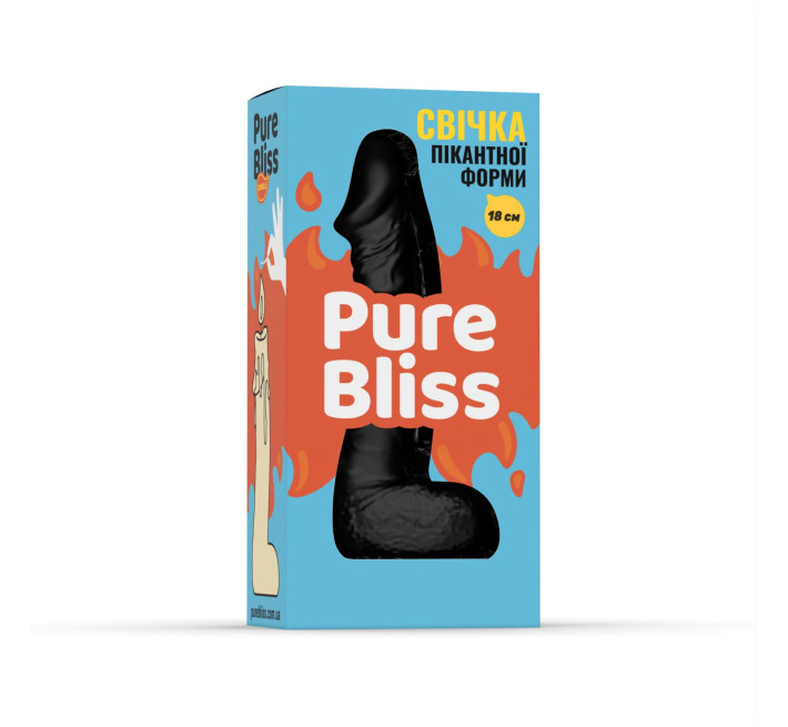 Свічка у вигляді члена Pure Bliss BIG Black 18 см