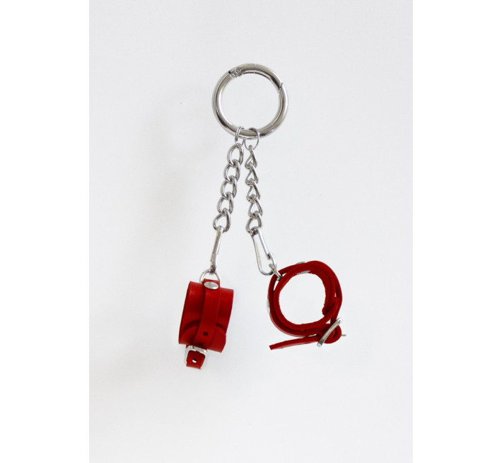 Брелок Наручники с пряжкой Feral Feelings Красный
