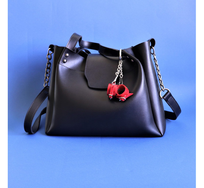 Брелок Наручники с пряжкой Feral Feelings Красный