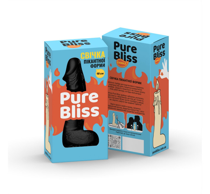 Свічка у вигляді члена Pure Bliss BIG Black 18 см