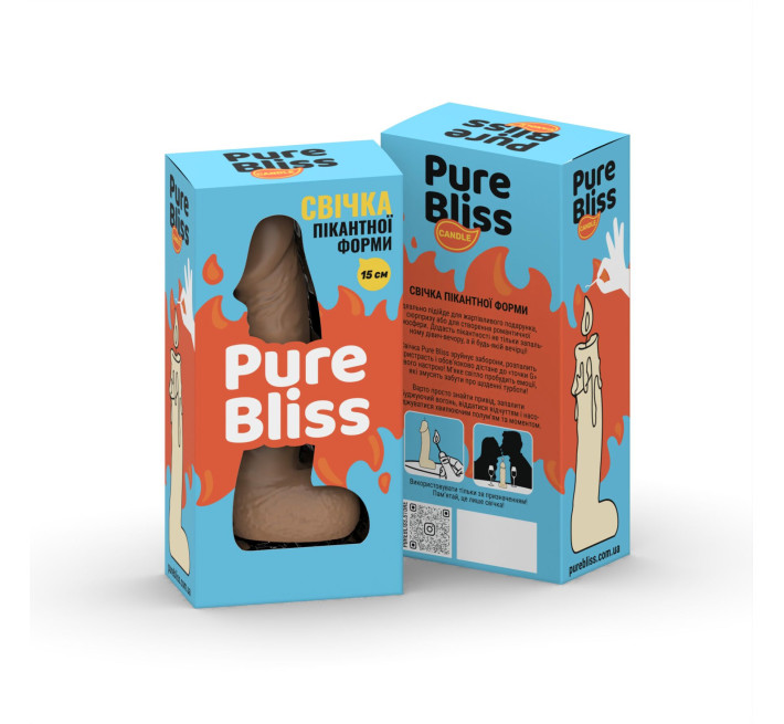 Свічка у вигляді члена Pure Bliss MINI Brown 15 см