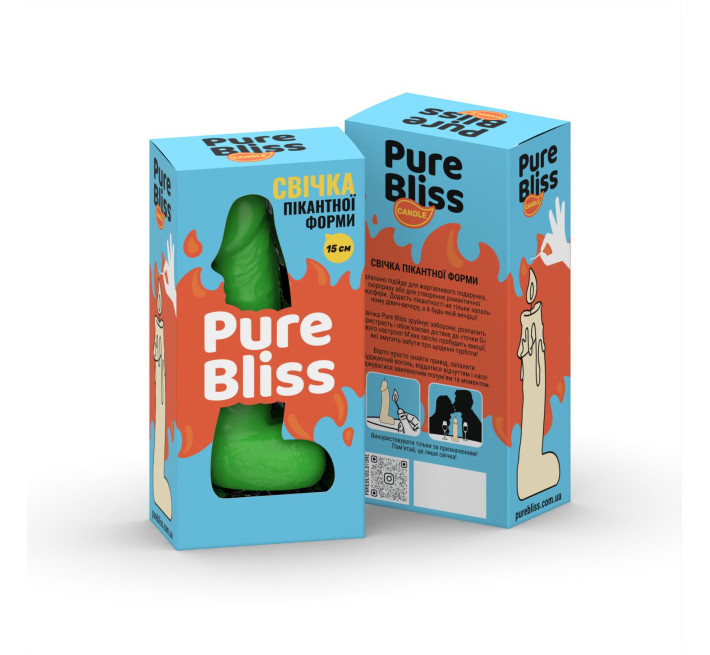Свічка у вигляді члена Pure Bliss MINI Green 15 см