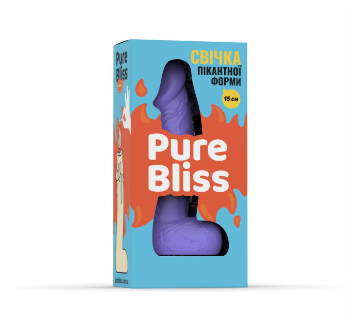 Свічка у вигляді члена Pure Bliss MINI Violet 15 см