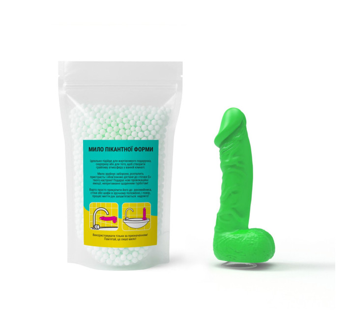 Крафтовое мыло-член с присоской Чистий Кайф MEDIUM Green, натуральное
