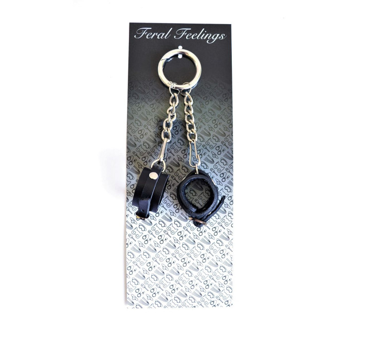 Брелок Наручники із пряжкою Feral Feelings Чорний