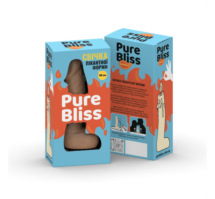 Свічка у вигляді члена Pure Bliss BIG Brown 18 см