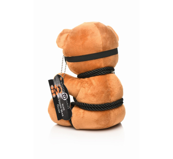 Плюшевий ведмедик ROPE Teddy Bear БДСМ у шкіряній масці та обв’язці, 22x16x12 см