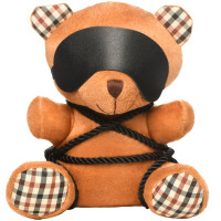 Плюшевий ведмедик ROPE Teddy Bear БДСМ у шкіряній масці та обв’язці, 22x16x12 см Плюшевий ведмедик ROPE Teddy Bear БДСМ у шкіряній масці та обв’язці, 22x16x12 см